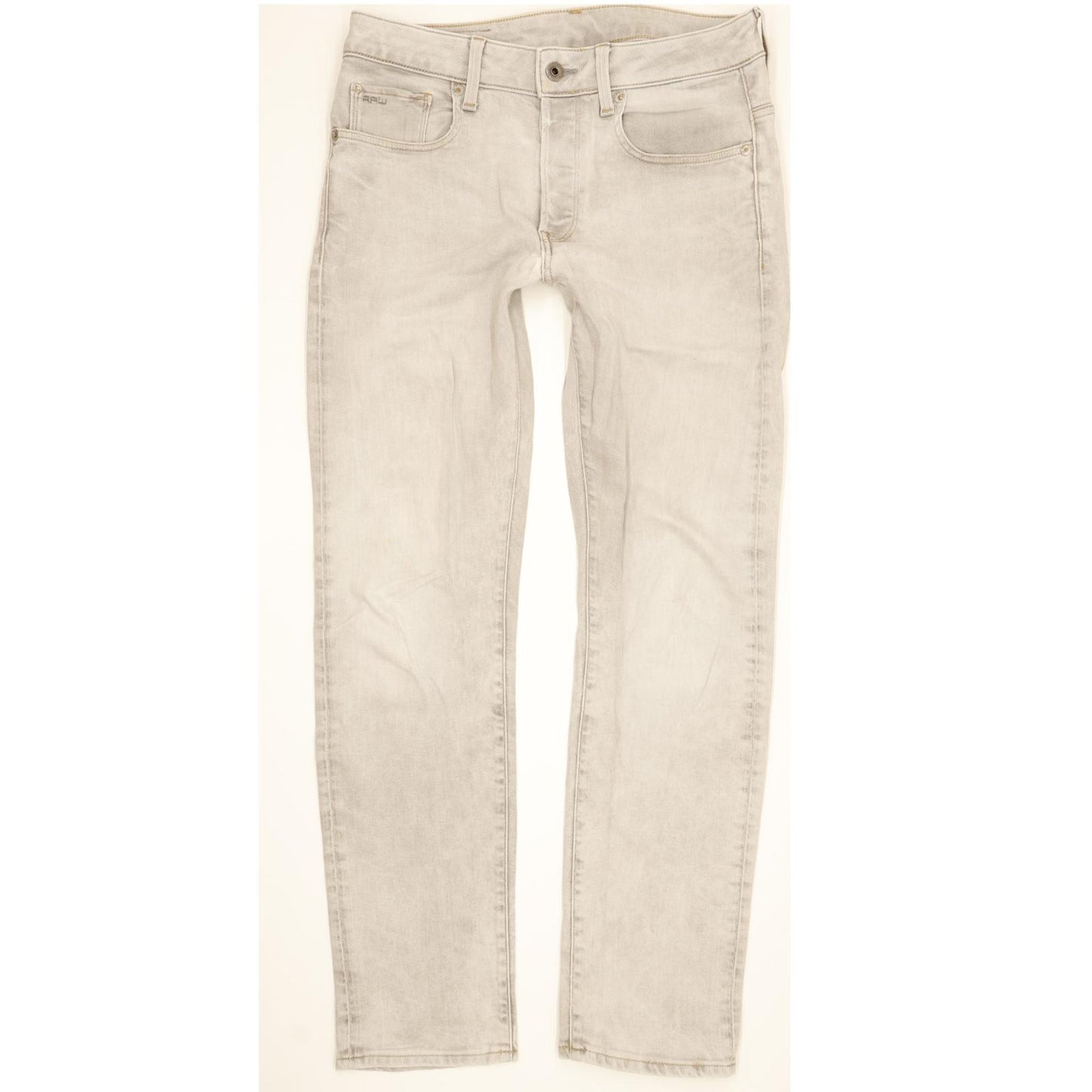 G-Star 3301 Men Grey Straight Slim Stretch Jeans W31 L30