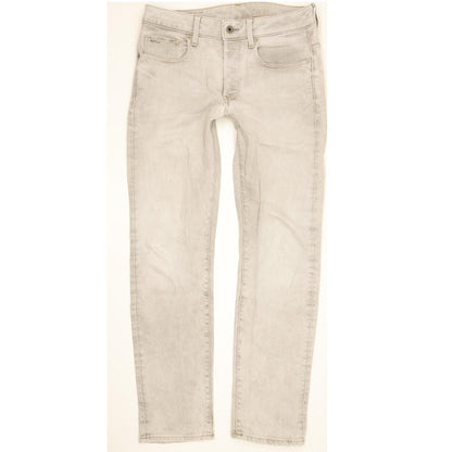 G-Star 3301 Men Grey Straight Slim Stretch Jeans W31 L30