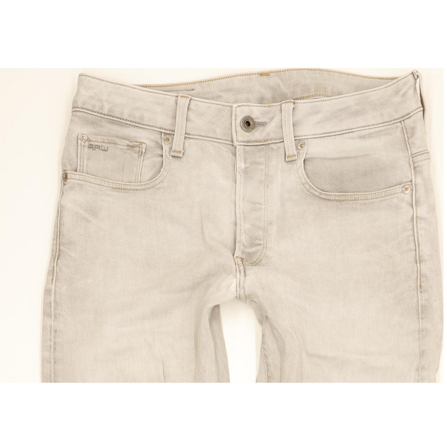 G-Star 3301 Men Grey Straight Slim Stretch Jeans W31 L30