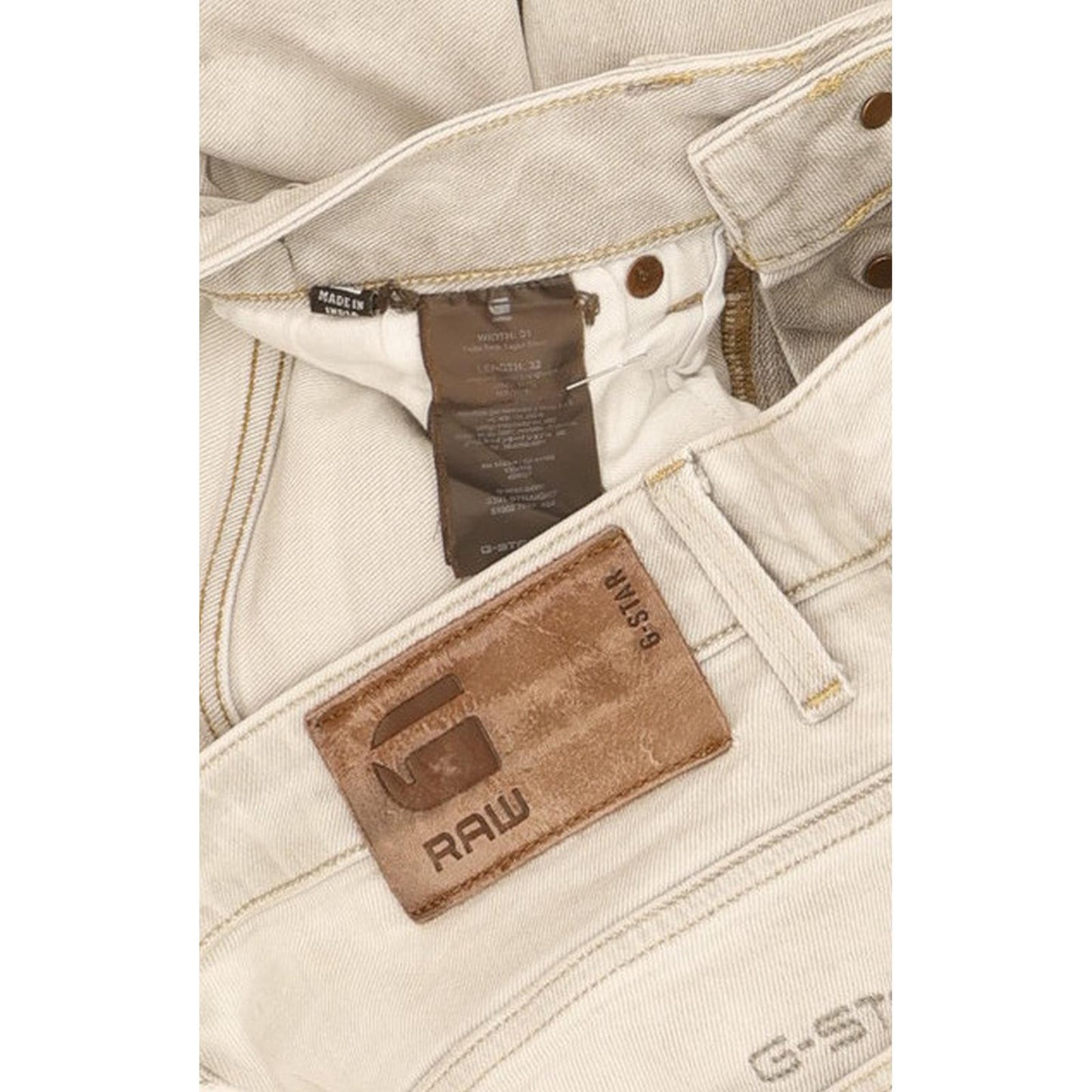 G-Star 3301 Men Grey Straight Slim Stretch Jeans W31 L30