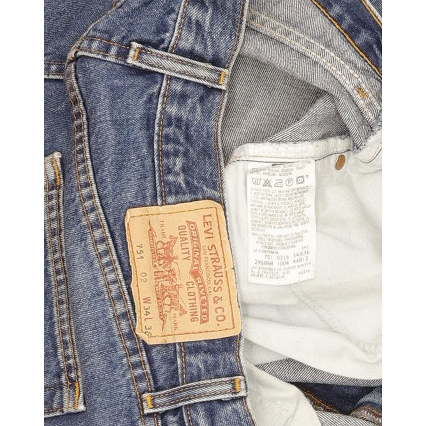 Levi's 751 Men Blue Straight Regular Jeans W34 L36