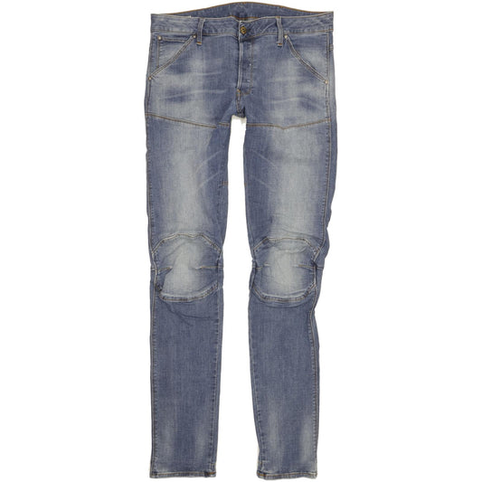G-Star 5620 3D Men Blue Straight Slim Stretch Jeans W34 L37