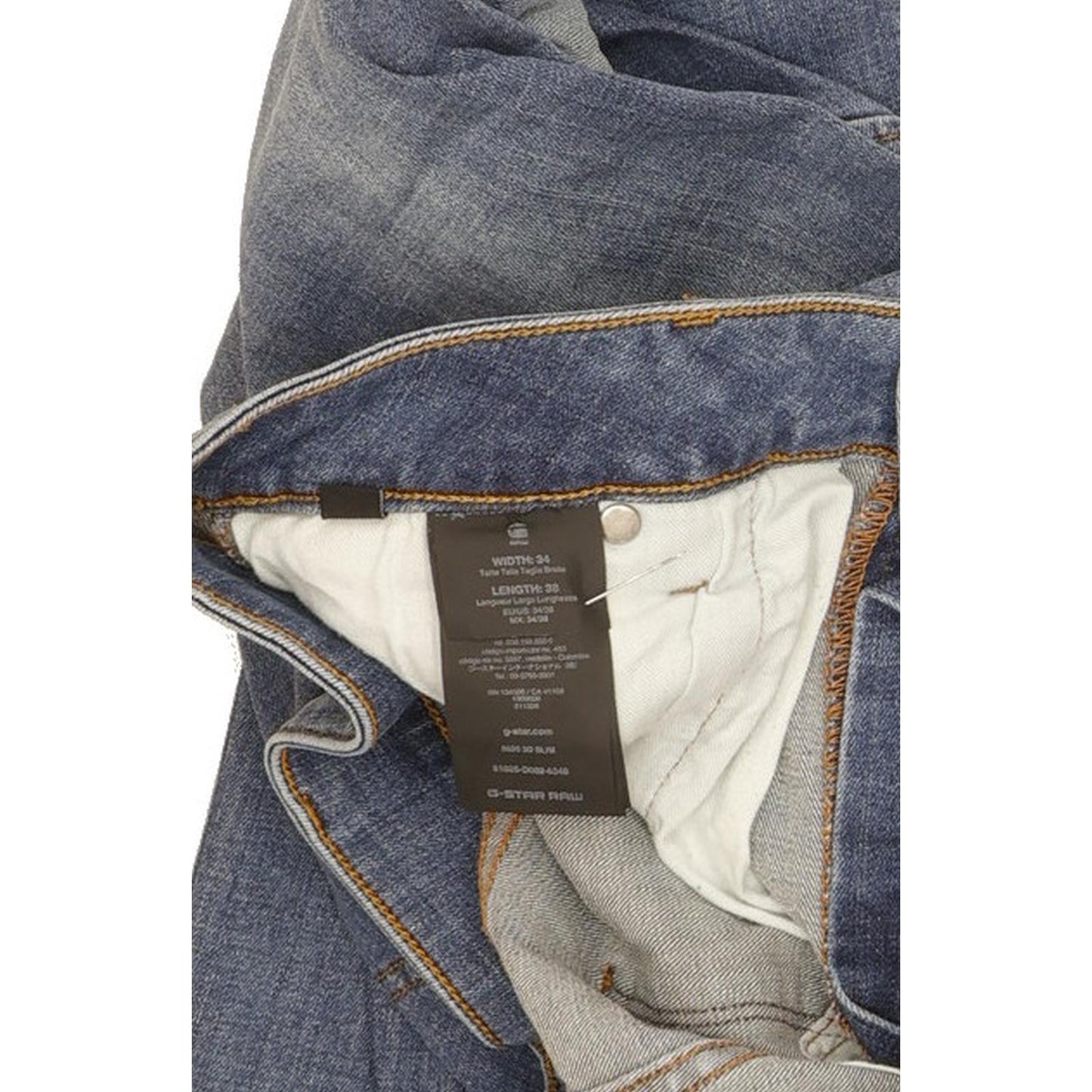 G-Star 5620 3D Men Blue Straight Slim Stretch Jeans W34 L37