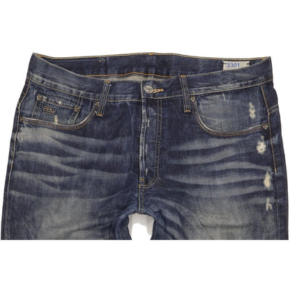 G-Star 3301 Men Blue Straight Regular Jeans W36 L36
