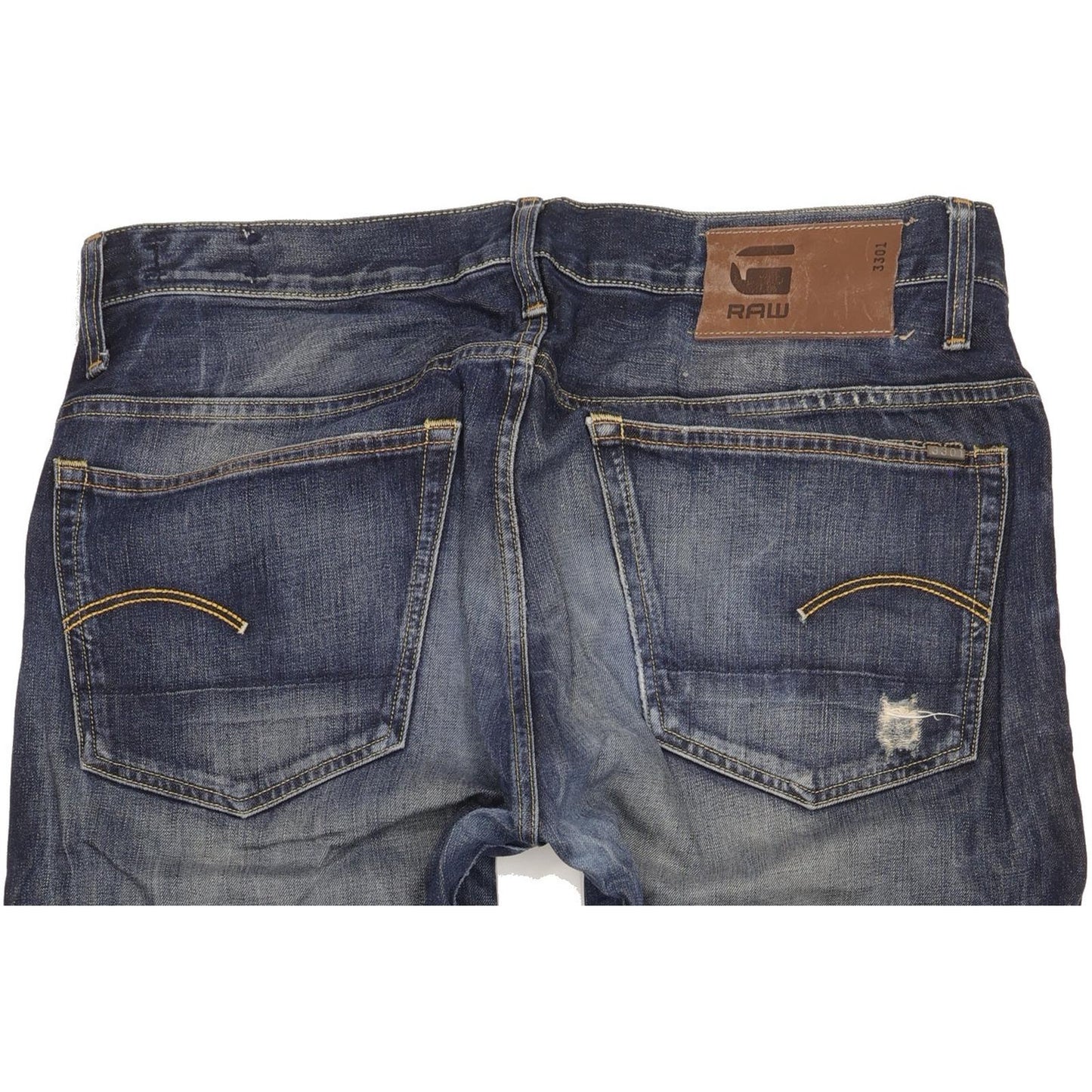 G-Star 3301 Men Blue Straight Regular Jeans W36 L36