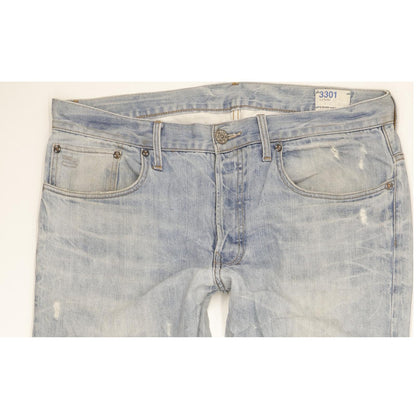 G-Star 3301 Men Blue Straight Regular Jeans W36 L36