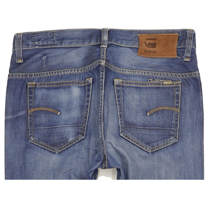 G-Star 3301 Men Blue Straight Slim Jeans W34 L36