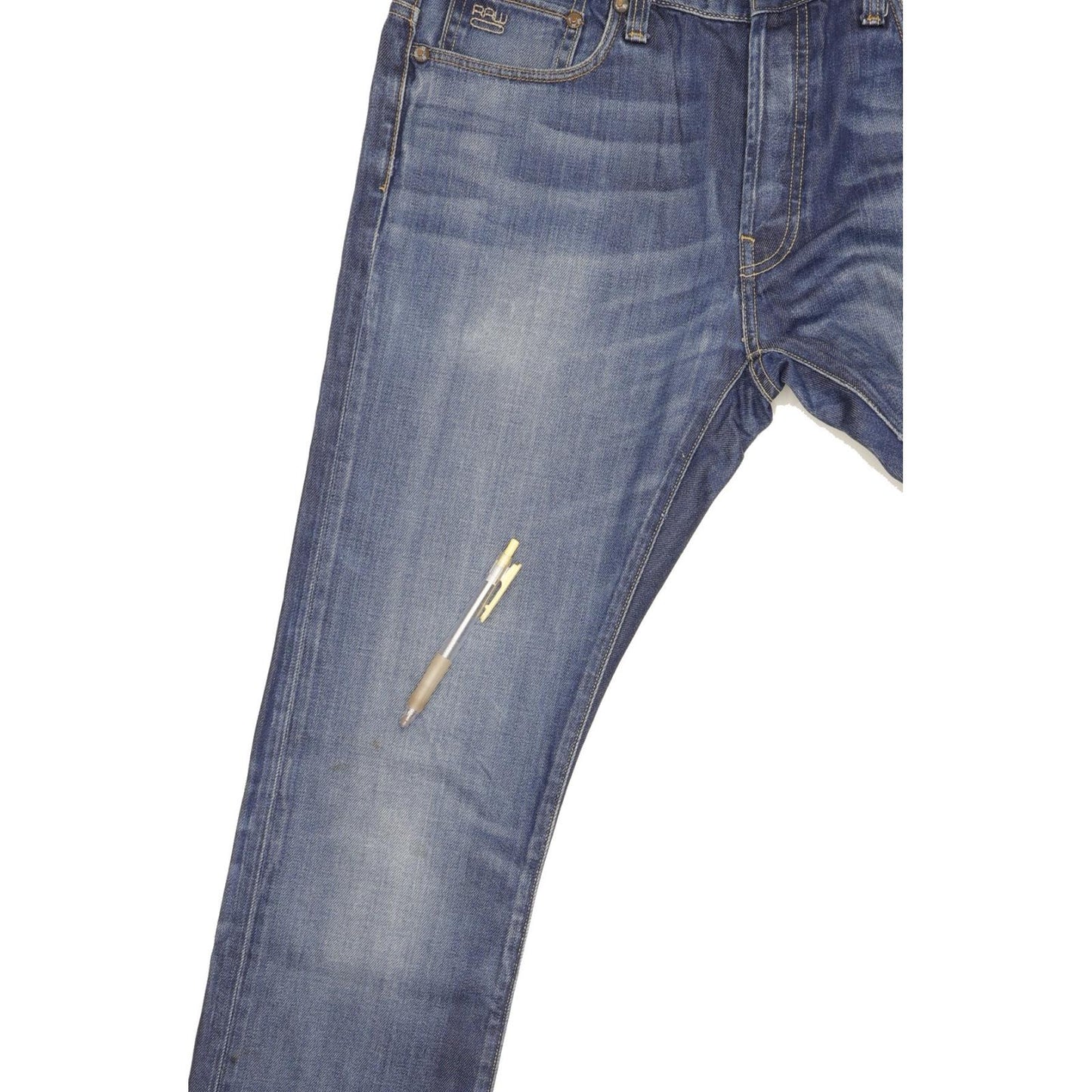 G-Star 3301 Men Blue Straight Slim Jeans W34 L36