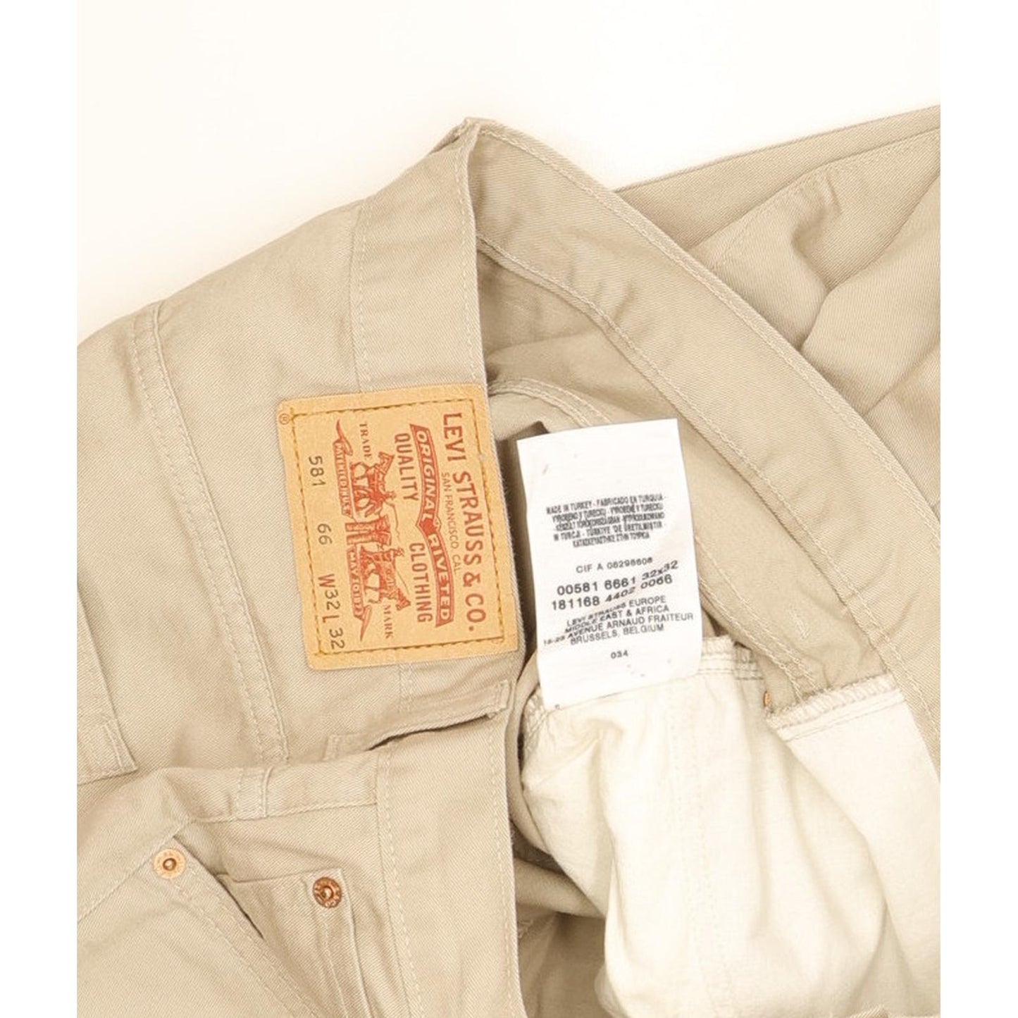 Levi's 581 Men Beige Straight Regular Jeans W32 L32