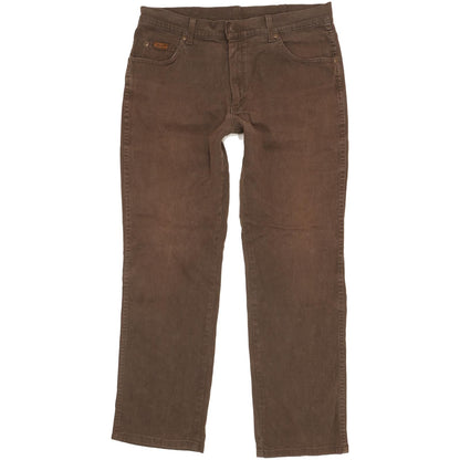 Wrangler Texas Men Brown Straight Regular Stretch Jeans W34 L29