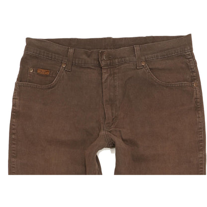 Wrangler Texas Men Brown Straight Regular Stretch Jeans W34 L29