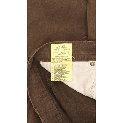 Wrangler Texas Men Brown Straight Regular Stretch Jeans W34 L29