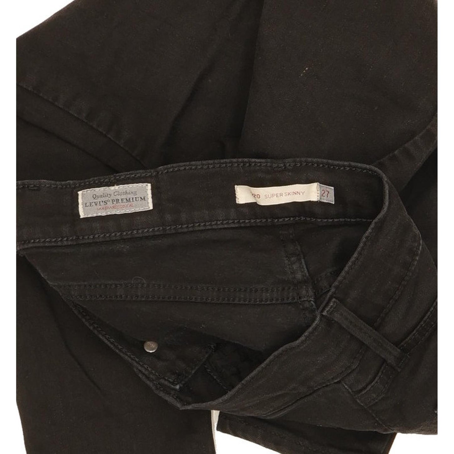 Levi's 720 Super Women Black Skinny Slim Stretch Jeans W27 L28