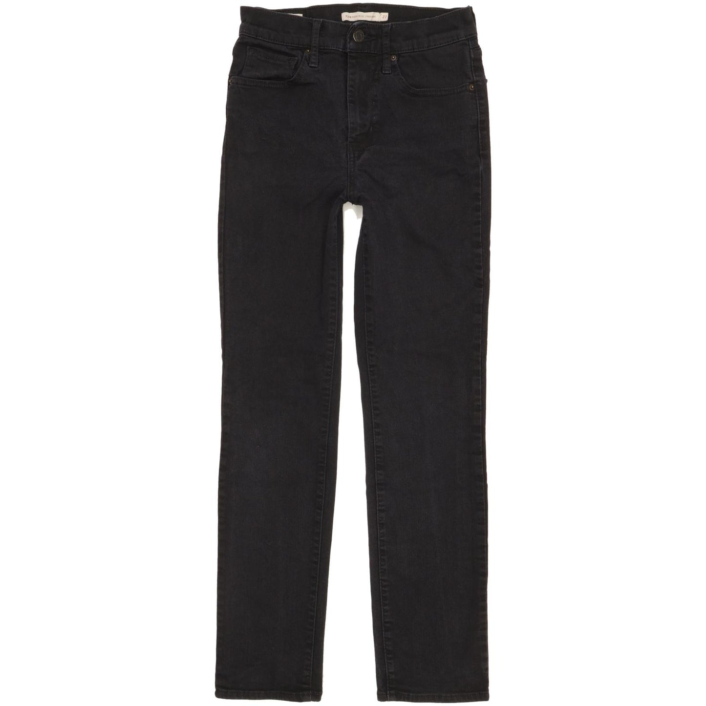 Levi's 724 Women Black Straight Slim Stretch Jeans W27 L28
