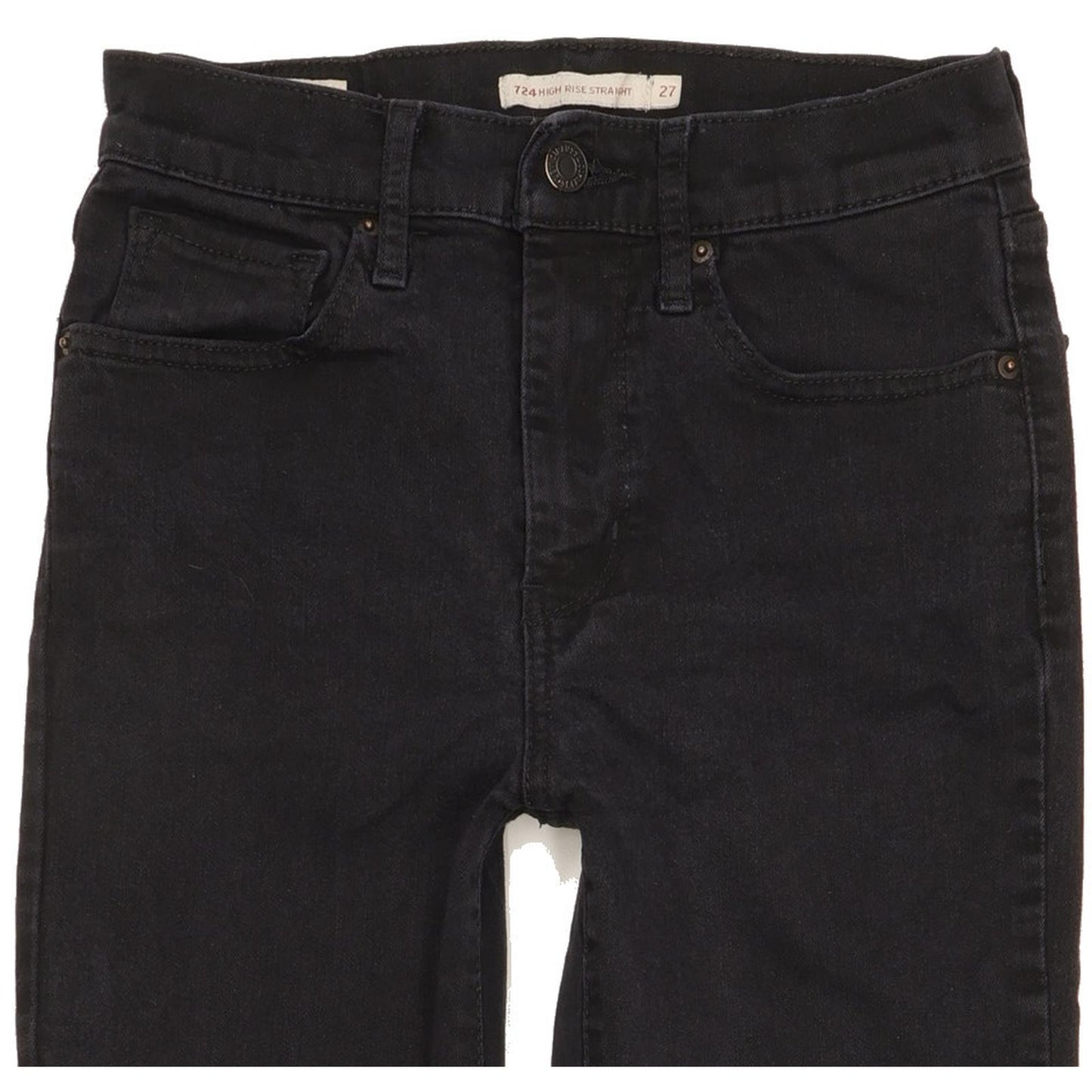 Levi's 724 Women Black Straight Slim Stretch Jeans W27 L28