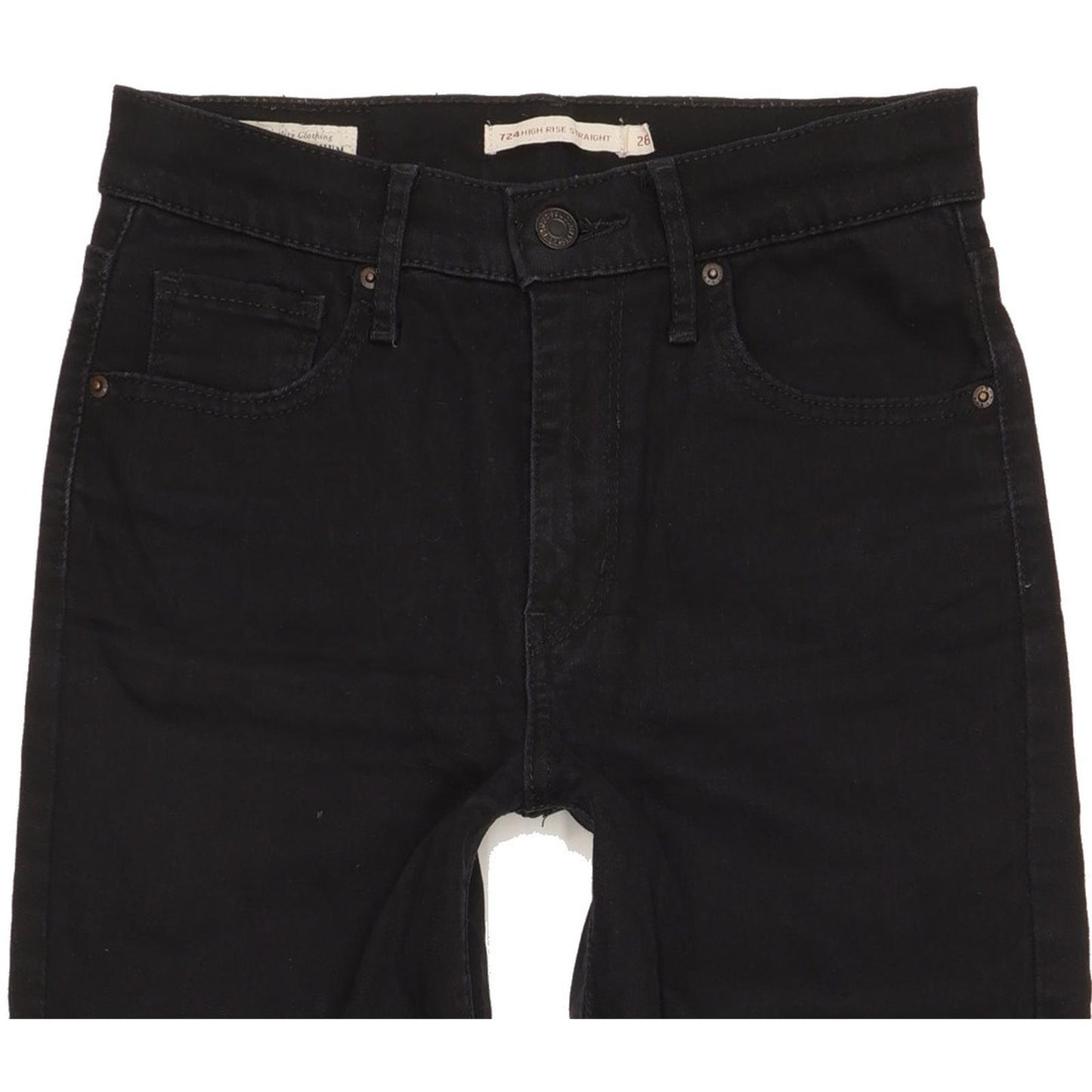 Levi's 724 Women Black Straight Slim Stretch Jeans W26 L29