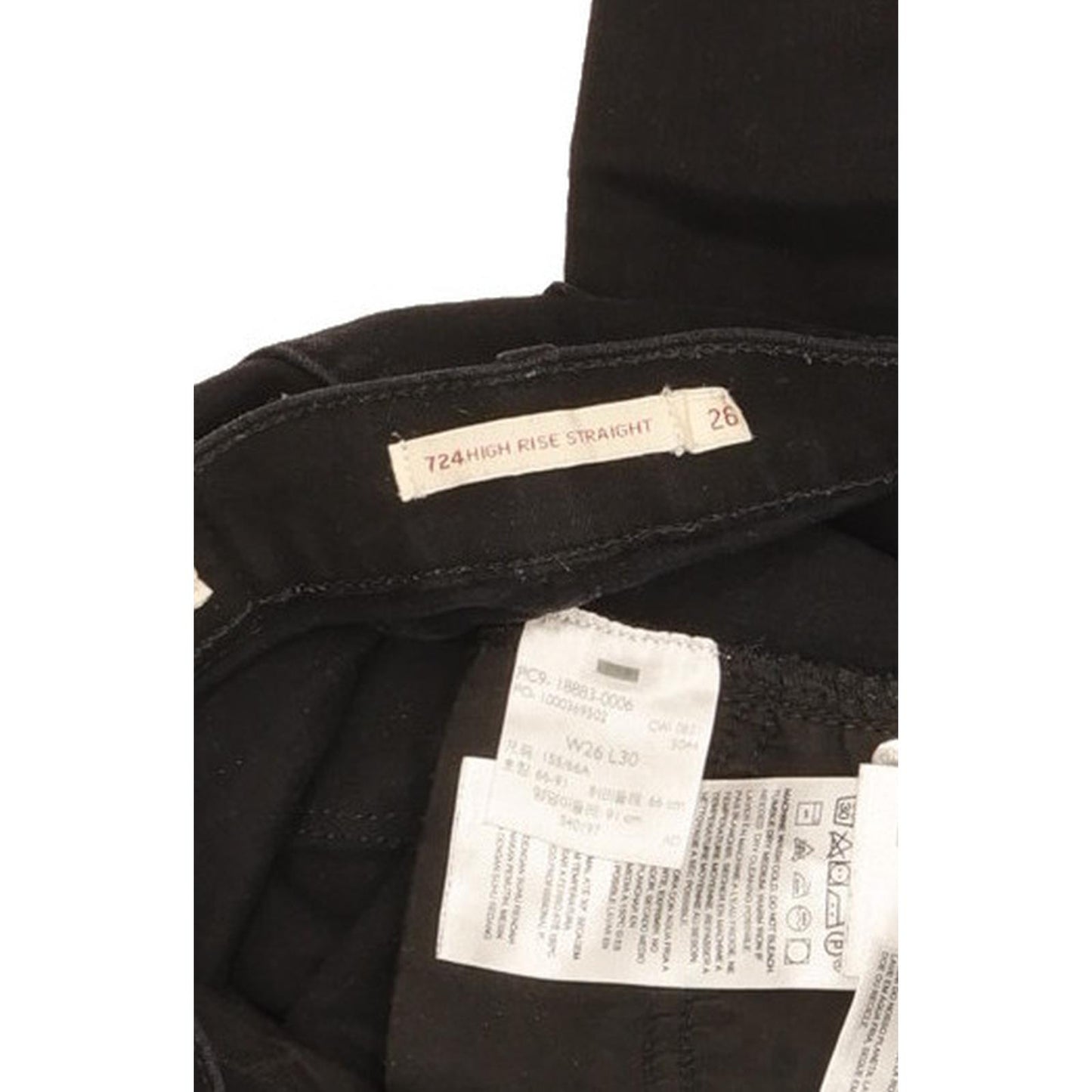 Levi's 724 Women Black Straight Slim Stretch Jeans W26 L29