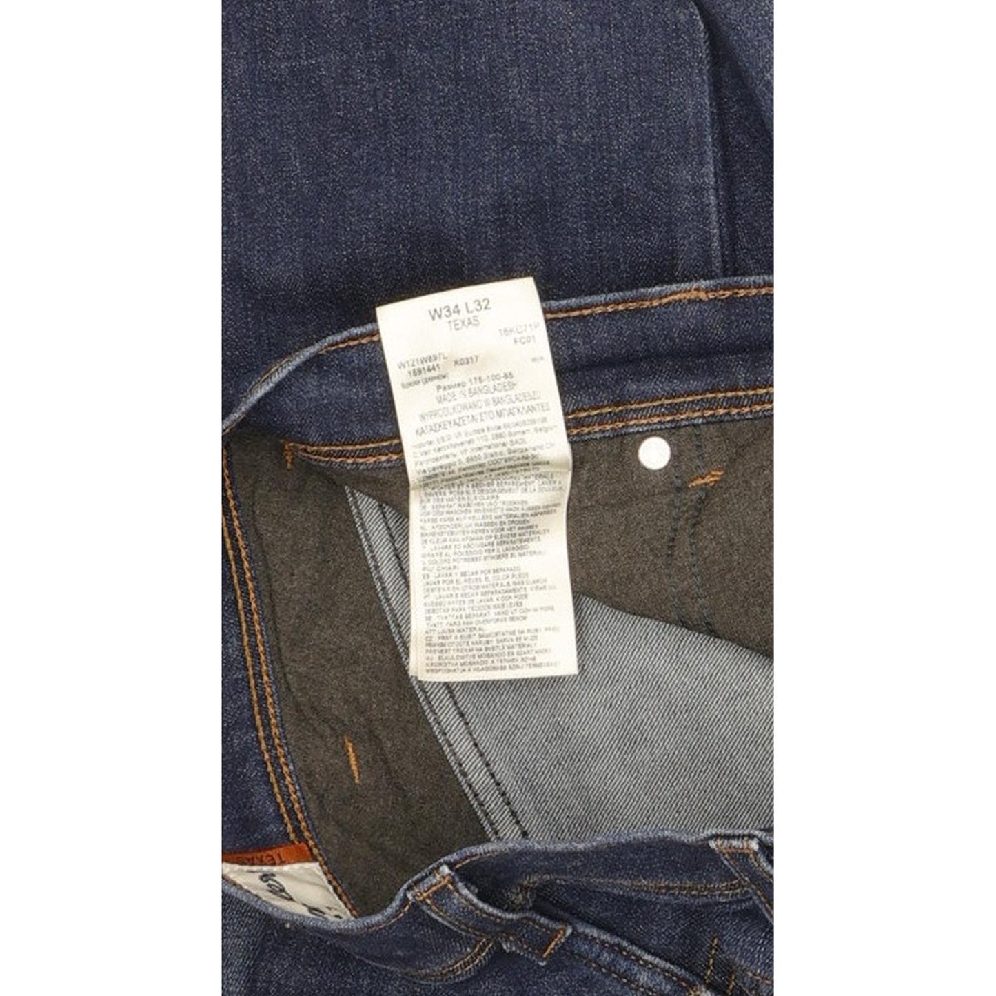 Wrangler Texas Men Blue Straight Regular Jeans W34 L32