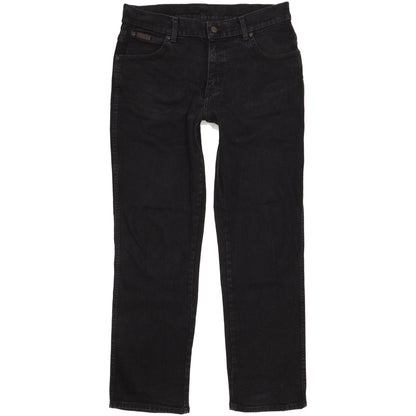 Wrangler Texas Men Black Straight Regular Stretch Jeans W35 L32