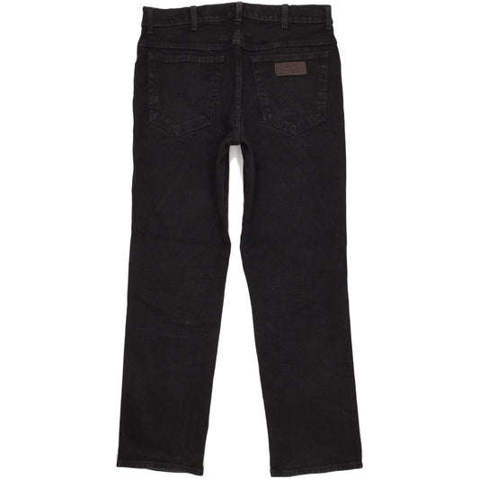 Wrangler Texas Men Black Straight Regular Stretch Jeans W35 L32