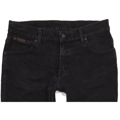 Wrangler Texas Men Black Straight Regular Stretch Jeans W35 L32