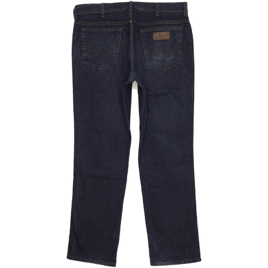 Wrangler Texas Men Blue Straight Regular Stretch Jeans W38 L32