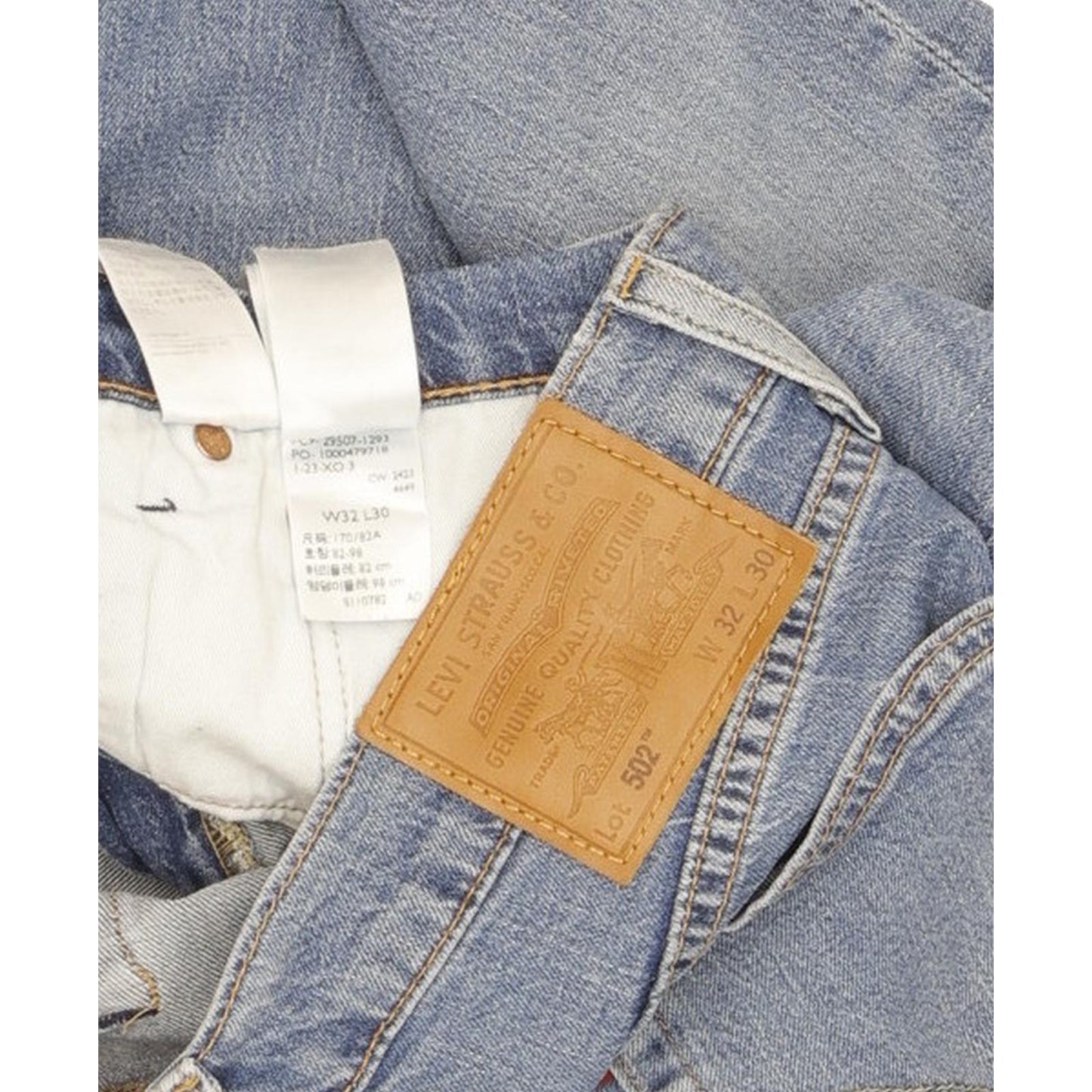Levi's 502 Men Blue Tapered Regular Stretch Jeans W32 L29