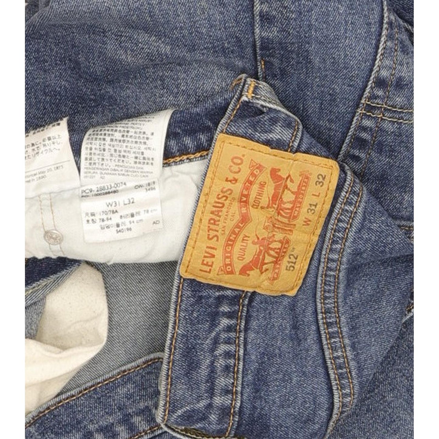 Levi's 512 Men Blue Tapered Slim Stretch Jeans W31 L31