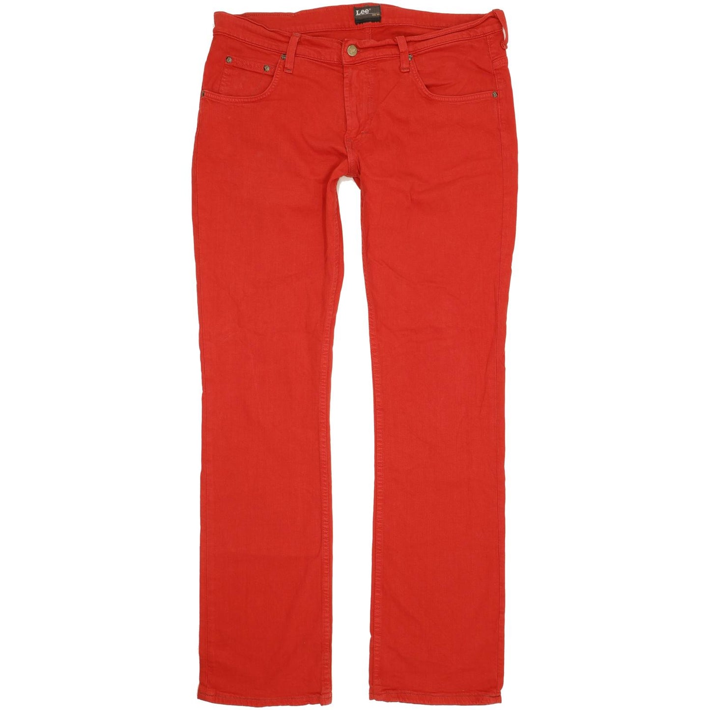Lee Knox Men Red Straight Regular Stretch Jeans W36 L34