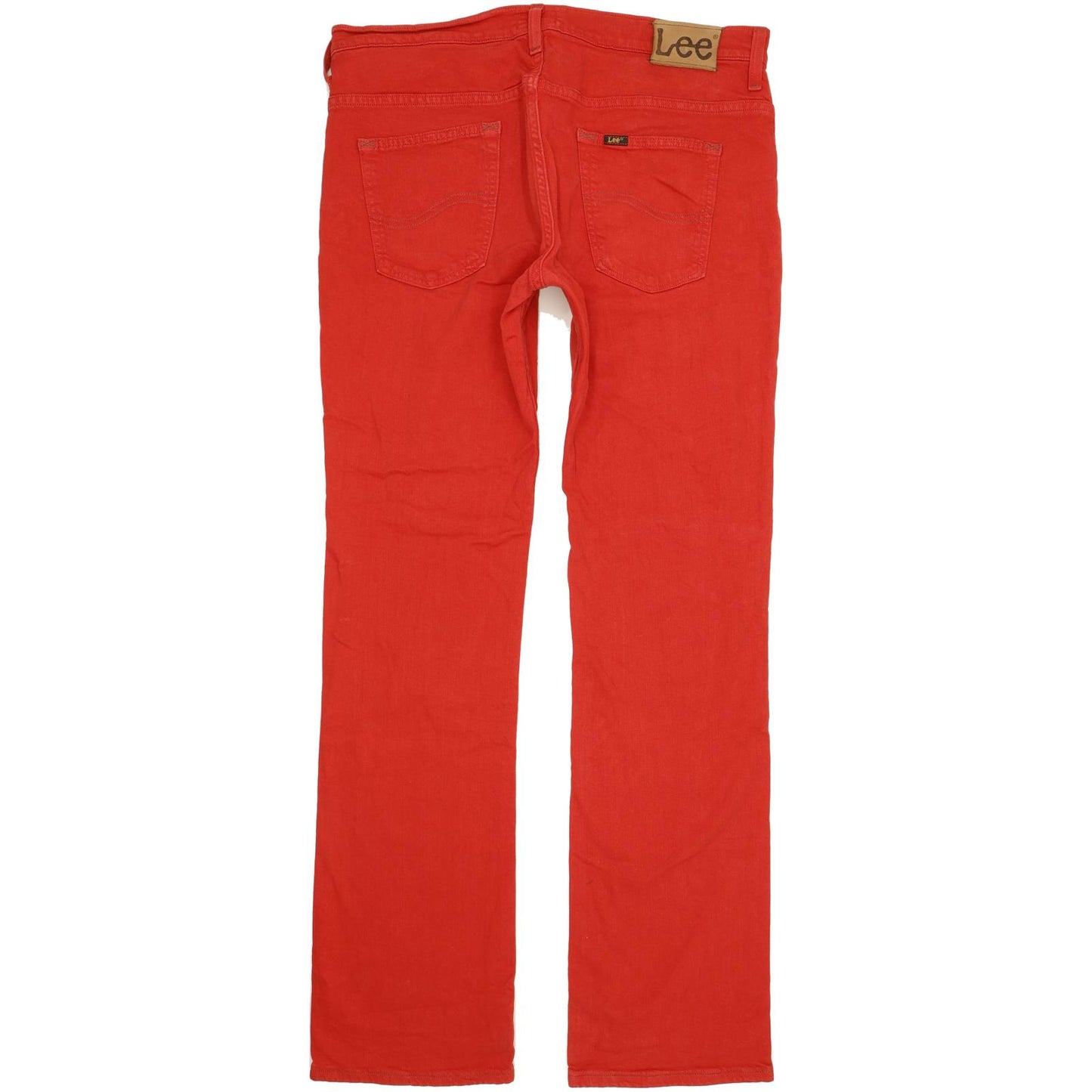 Lee Knox Men Red Straight Regular Stretch Jeans W36 L34