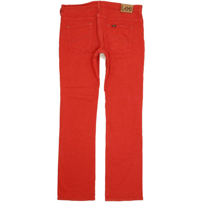 Lee Knox Men Red Straight Regular Stretch Jeans W36 L34