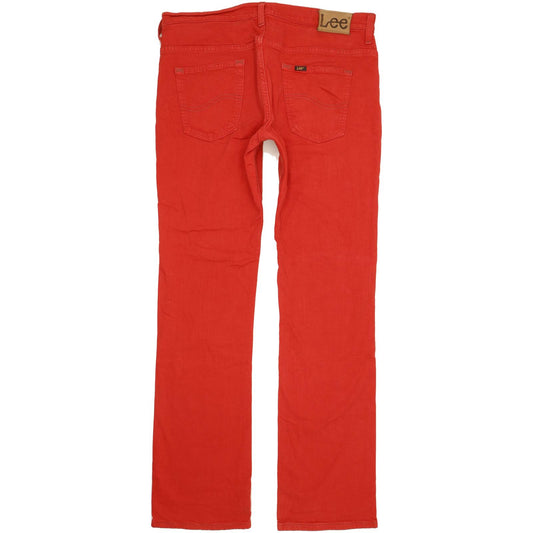 Lee Knox Men Red Straight Regular Stretch Jeans W36 L34