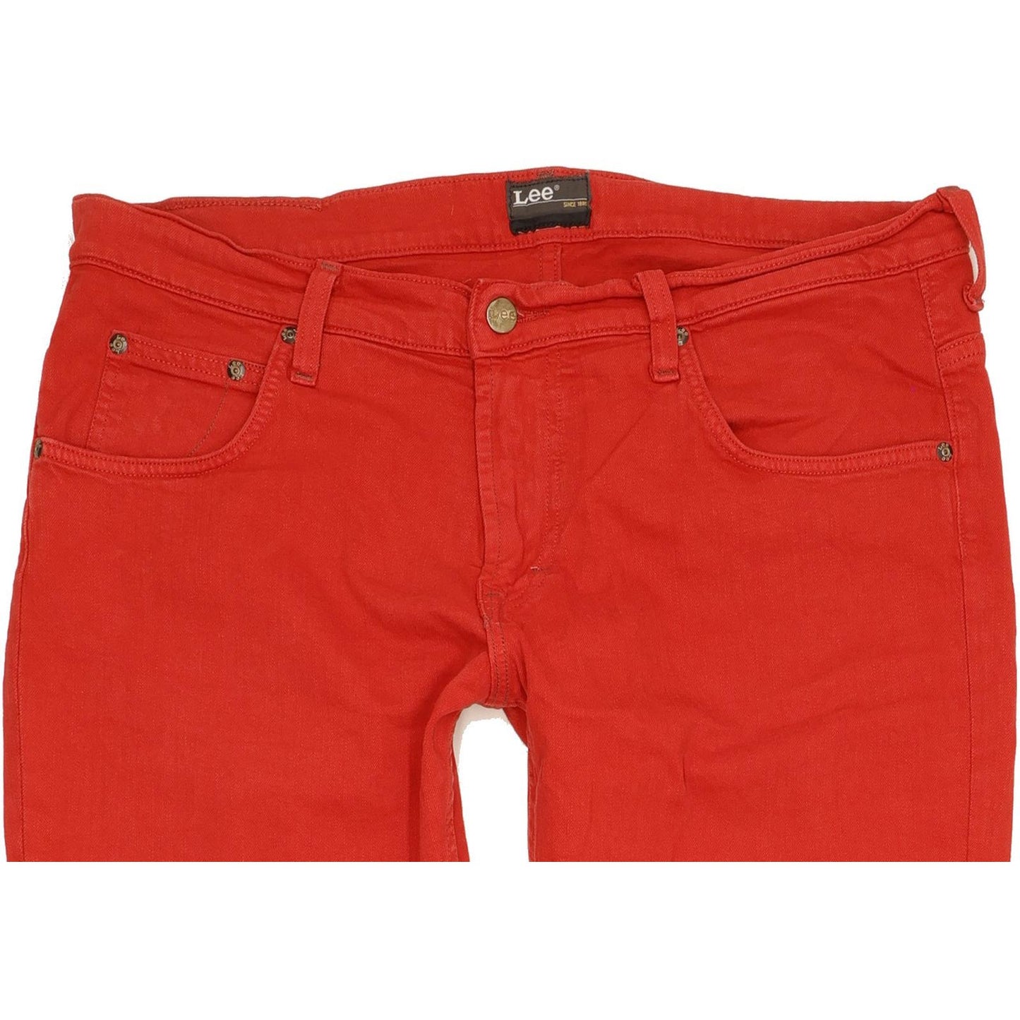 Lee Knox Men Red Straight Regular Stretch Jeans W36 L34