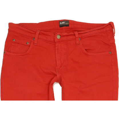 Lee Knox Men Red Straight Regular Stretch Jeans W36 L34