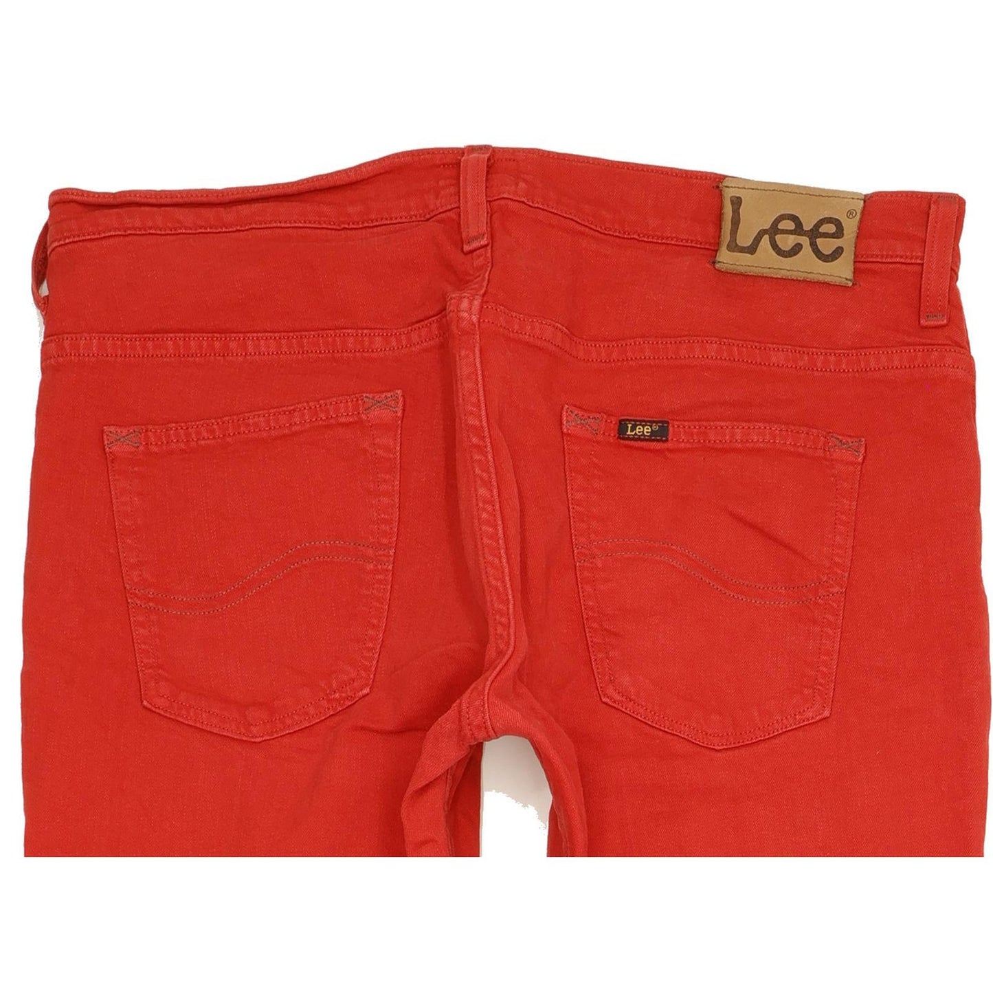 Lee Knox Men Red Straight Regular Stretch Jeans W36 L34