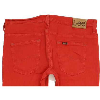 Lee Knox Men Red Straight Regular Stretch Jeans W36 L34
