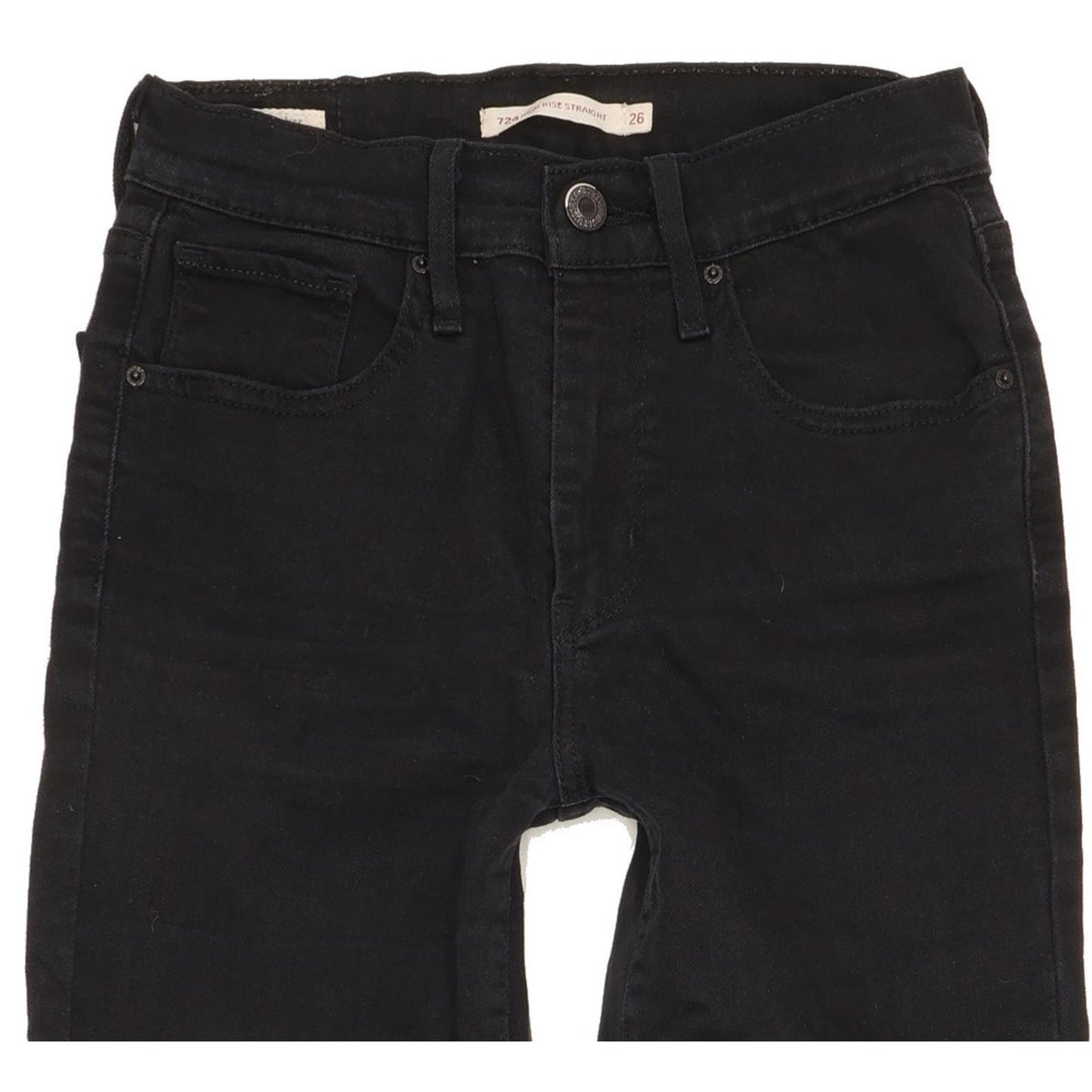 Levi's 724 Women Black Straight Slim Stretch Jeans W26 L32