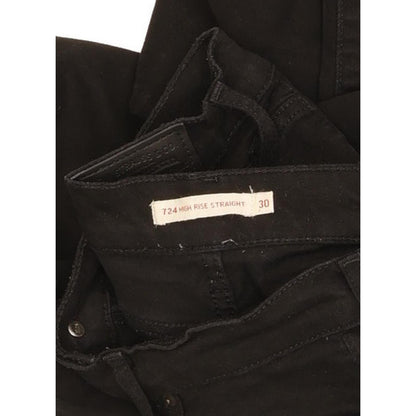 Levi's 724 Black Straight Slim Stretch Jeans High Waisted W30 L31