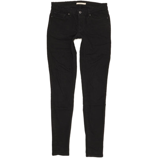 Levi's 711 Women Black Skinny Slim Stretch Jeans W27 L34