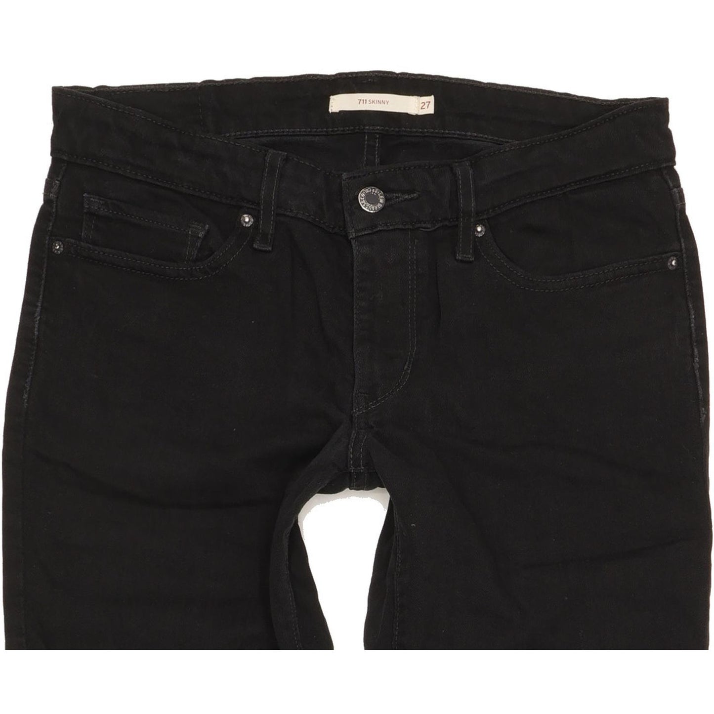 Levi's 711 Women Black Skinny Slim Stretch Jeans W27 L34