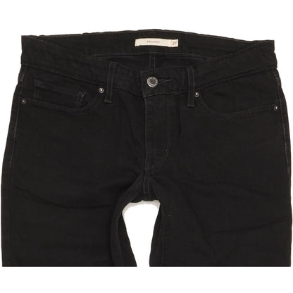 Levi's 711 Women Black Skinny Slim Stretch Jeans W27 L34
