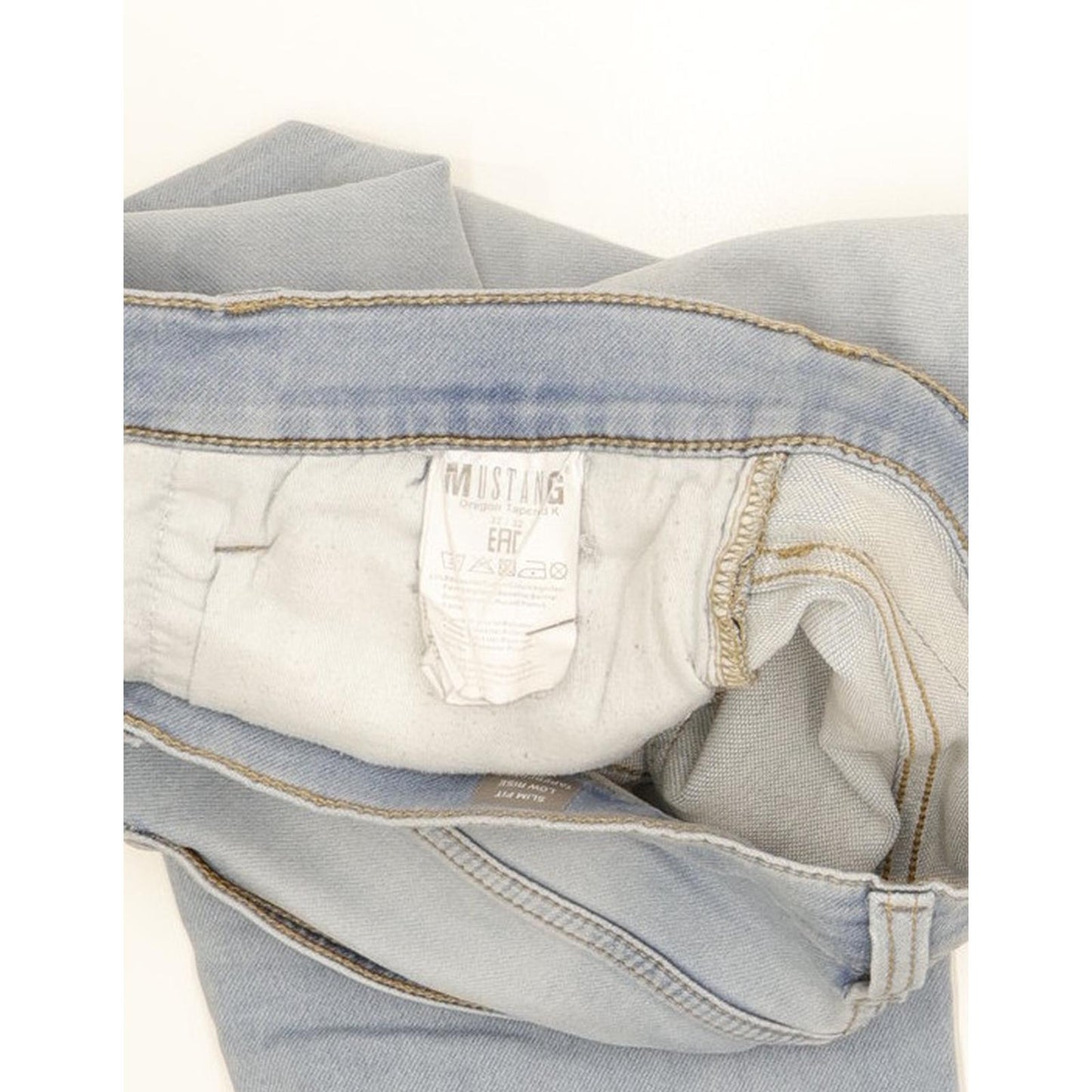 Mustang Oregon Men Blue Tapered Slim Stretch Jeans W32 L31