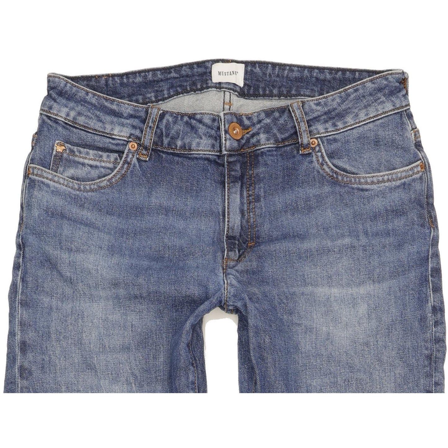 Mustang Crosby Men Blue Straight Relaxed Stretch Jeans W29 L32