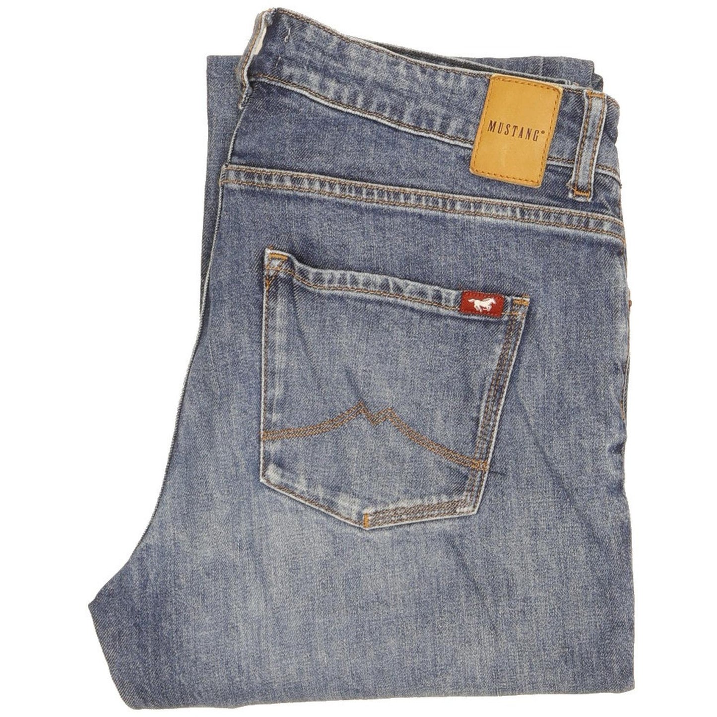 Mustang Crosby Men Blue Straight Relaxed Stretch Jeans W29 L32
