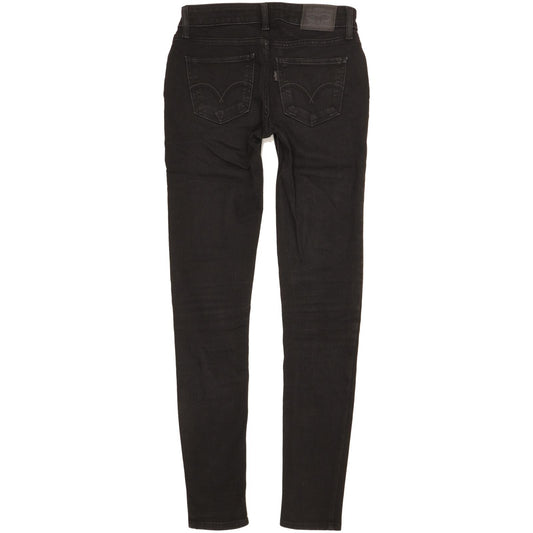 Levi's 535 Super Women Black Skinny Slim Stretch Jeans W26 L31
