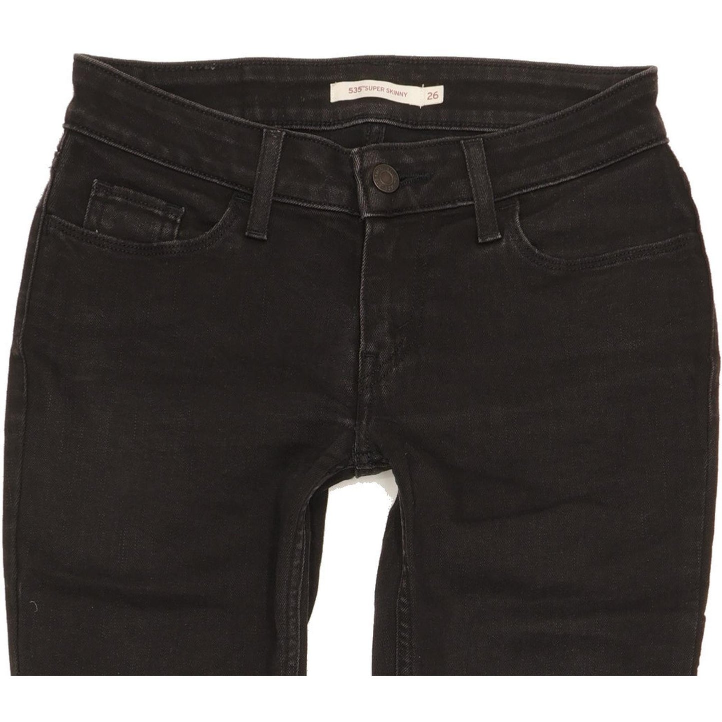 Levi's 535 Super Women Black Skinny Slim Stretch Jeans W26 L31