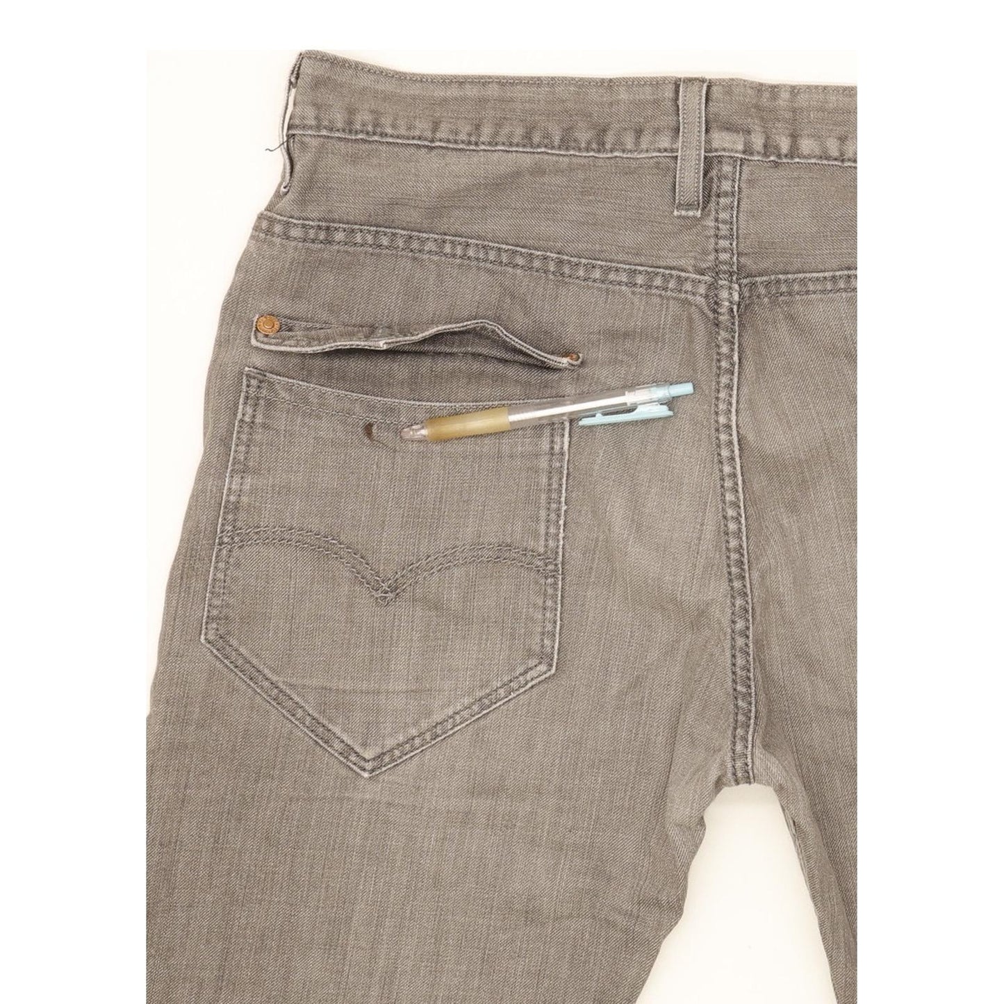 Levi's 508 Men Grey Straight Slim Stretch Jeans W34 L33