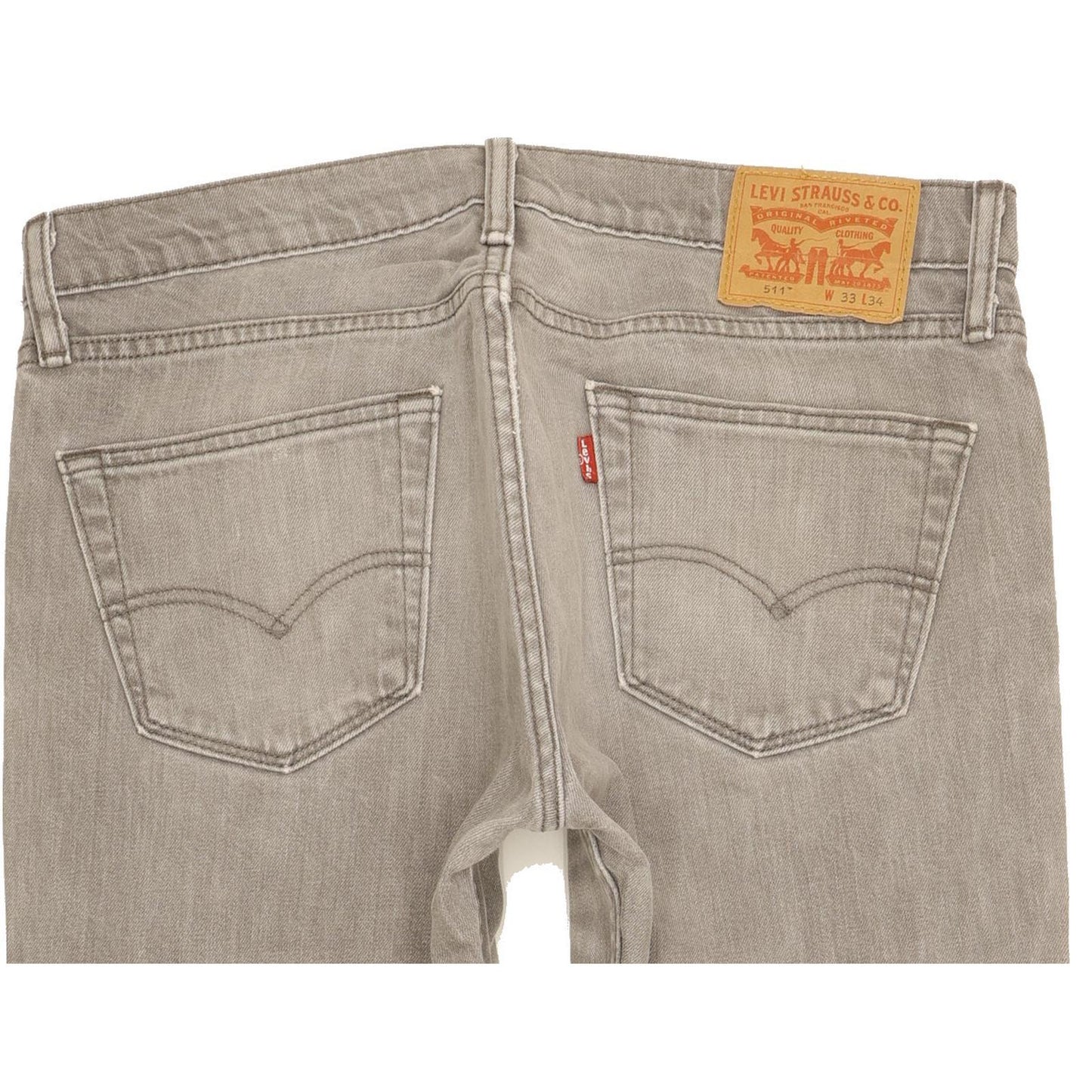Levi's 511 Men Grey Straight Slim Stretch Jeans W33 L32