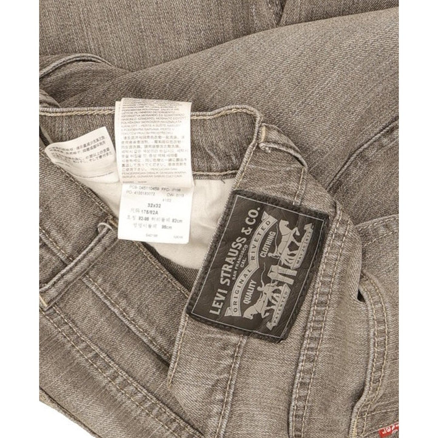 Levi's 511 Men Grey Straight Slim Stretch Jeans W32 L31