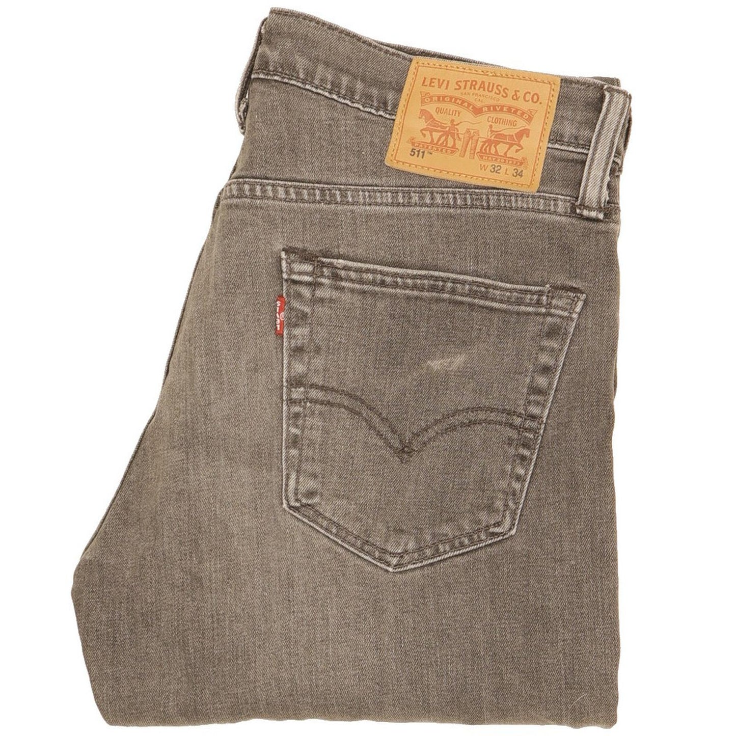 Levi's 511 Men Grey Straight Slim Stretch Jeans W32 L34